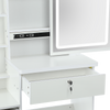 Large Vanity Desk with Mirror and LED Light Makeup Desk with Drawers and Bekhyem