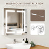 Wall Mounted LED Bathroom Mirror Cabinet with Shaver Socket Storage Cupboard