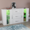 LED Sideboard 2 Door 3 Drawer Buffet Storage Cabinet Cupboard TV Unit High Gloss