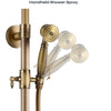 Antique Brass Bathroom Shower Mixer Taps Set Rain Round Twin Head Exposed Valve