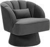 360° Swivel Accent Chair Upholstered Barrel Chair w/Striped Backrest Living Room