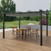 4X3M Heavy Duty Metal Pergola with Retractable Roof Outdoor Garden Gazebo Canopy