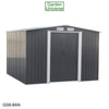 Garden Shed Metal Storage Grey Garden Universe 8ft x 8ft Inc Base Frame GS8-8AN