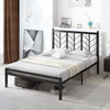 Double Size Heavy-Duty Metal Frame Modern Bed Frame w/Under-bed Storage