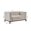 Dusk Chesterfield Stone Matte Velvet 2 Seater Sofa RRP £699