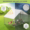 Metal Chicken Coop with Run Walk-in Poultry Cage Chicken Pen Duck Rabbit House