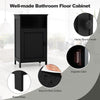 Freestanding Storage Organizer Wooden Bathroom Floor Cabinet-Black