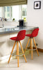 Bar Stools Kitchen Breakfast Chairs Dining Modern Wooden Velvet | Set of 2