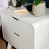 2 Drawer Bedside Scandi Legs Home Bedroom Furniture Nightstand Lamp Side Table