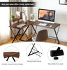 L-Shaped Corner Computer Desk PC Table Workstation W/ Monitor Stand & Host Tray