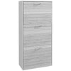 Slim Shoe Storage Cabinet with 3 Flip Drawers, Grey