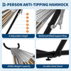 Double Hammock with Steel Stand, 350 lb Capacity, Portable In/Outdoor Carry Bag