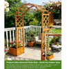 Wooden Garden Arch Pergola with 2 Planters Trellis Arbor for Roses & Vines