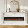 80inch Wide-View Media Wall Fireplace with Realistic LED Flames & Remote Control
