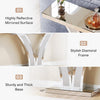 100CM Mirrored Console Table, Modern Sliver Entryway Table with Crystal Frames