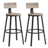 Tall Bar Stools, Bar Chairs with Backrest，1 set for 2 pieces，LBC026B02V1