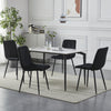 4/6X Dining Chairs Set Velvet Padded Seat Metal Legs Home Kitchen Office