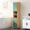 Bathroom Cabinet with Adjustable Shelves and Open Shelves - Green