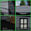 6X4FT Plastic Garden Shed Pent with Floor Window Lockable Door Wood Grain Grey