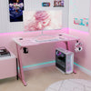 Gaming Desk witn LED RGB Computer Table with Cup Holder & Headphone Hook Black