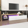 LED TV Stand Cabinet Unit High Gloss Front 3 Doors TV Entertainment RGB Lights