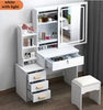 Dressing Table With Drawers Mirror Stool Set Makeup Desk Vanity Table Bedroom