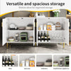 MODERN SIDEBOARD STORAGE CABINET WITH ADJUSTABLE SHELVES FOR LIVING ROOM WHITE