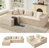Boneless Couch Compressed Boneless Sofa L-Shap Modular Sectional w/ Left Chaise