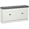 Shoe Storage Bench with Seat Cushion Hallway Cabinet Organizer with 2 Drawers Ad