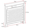 White Radiator Cover Grill Shelf Cabinet MDF Wood Modern Traditional Diamond