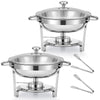 WILPREP 5QT/4.5L Chafing Dish Buffet 2 pack Stainless Steel Food Warmers Party