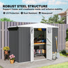 8 x 4 ft Garden Storage Shed, Outdoor Metal Shed, Dark Grey