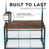 Coat Rack Stand with Shoe Storage Bench 9 Hooks Rustic 2 Colours Entrance Hall