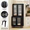 Modern Storage Cabinet Freestanding Sideboard with Adjustable Shelf-Black