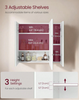 Bathroom Mirror Cabinet 3 Door Shelf Storage Wall Mounted Cupboard White Wood