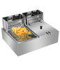 20L Commercial Electric Deep Fryer Fat Chip Twin Dual Tank Stainless Steel 12L