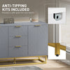 Sideboard Storage Cabinet with Adjustable Shelves, Grey