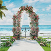 COSTWAY 220 cm Tall Garden Arch with Lockable Gate