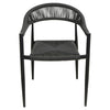 6 Seater Black Garden Wicker Dining Set with Sintered Stone Oval Table FTR247