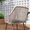 4 Seater Garden Dining Set, Rattan Garden Furniture with Cushions, Light Brown