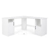 Farmhouse Computer Corner Desk with Storage Cabinets