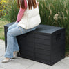 Black 300L Plastic Storage Box Garden Outdoor Shed Utility Cushion Chest Truck