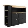 Kitchen Island Extendable Dining Table with Storage Cabinet Bar Bistro Table