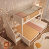 Children's Bunk Bed w/ Storage Stairs & Double Hydraulic Storage Lower Bed White