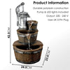 Water Feature Indoor Outdoor LED Fountain Waterfall Garden Decor (Pump Barrel)
