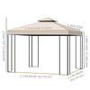 3 x 3M Metal Gazebo Garden Marquee Patio Tent Pavilion Canopy Sun Shade Shelter