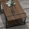 Metal Frame Center Table 2-Tier Farmhouse 41'' Large Coffee Table with Storage