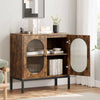 Kitchen Sideboard with 2 Glass Doors Adjustable Shelves Storage Cabinet