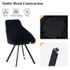 2Pcs Black Dining Chairs Velvet Padded Seat Dining Room Chair Modern High Back