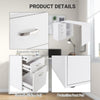Computer Desk Table Workstation L Shape File Cabinet White Home Office